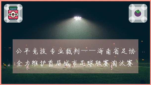 公平竞技 专业裁判——海南省足协全力维护首届城市足球联赛淘汰赛的公正性